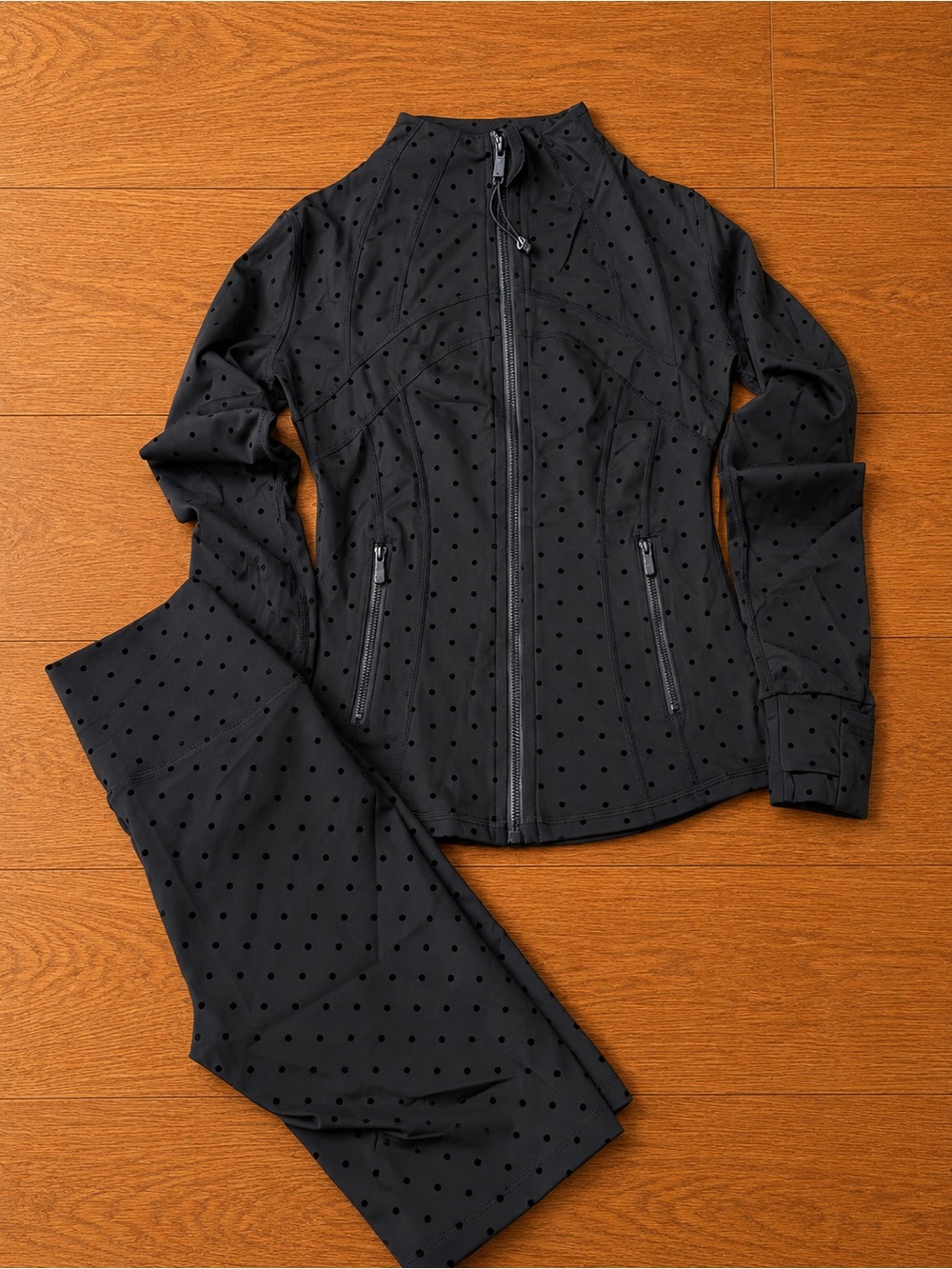 lululemon athletica Black Polka Dot Jacket & Pants Set